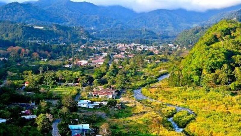 Aerial view of Boquete and the surrounding valley, Chiriquí, Panama